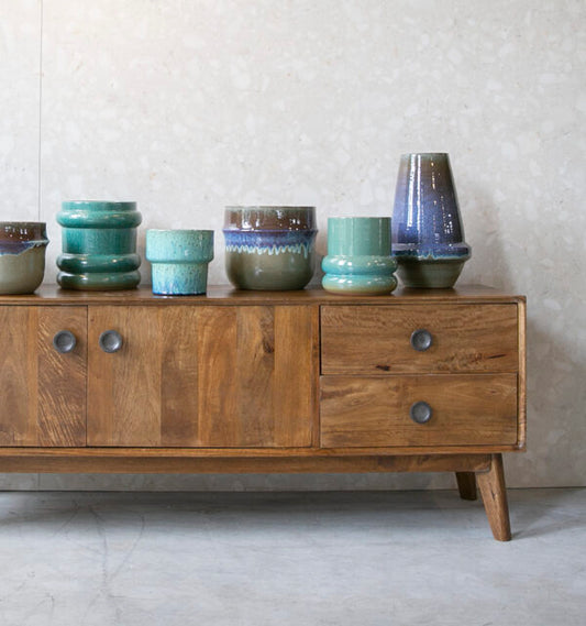 Obal na květináč Take five modrý